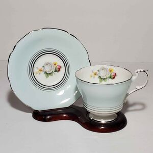 Paragon Teacup and Saucer Blue Vintage